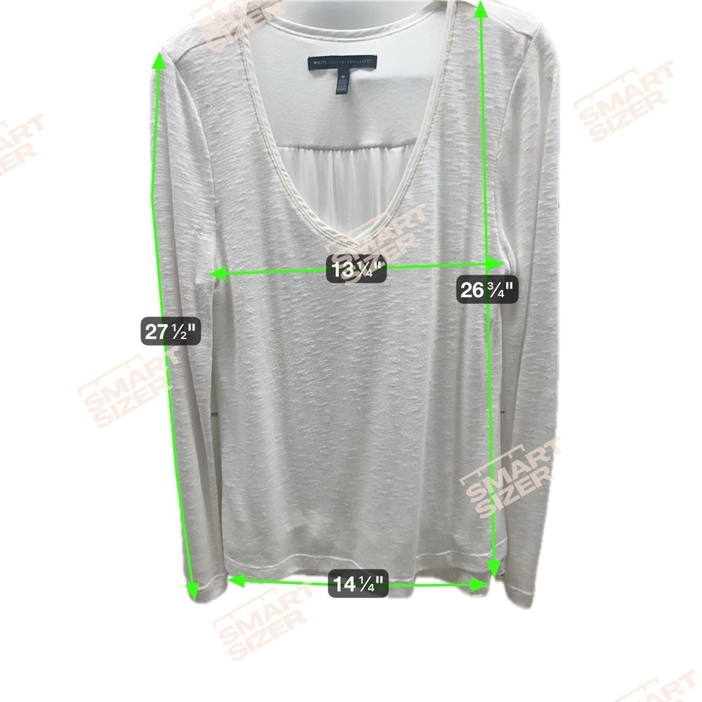 White House Black Market Large long sleeve white lightweight sweater w/lace back - Picture 5 of 9